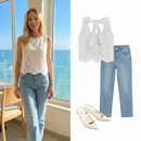 Blusa Cidra Romantic: Detalhe em Renda e Laço nas Costas