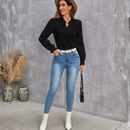 Blusa de Renda com Mangas Bufantes Elegance