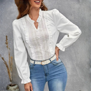Blusa de Renda com Mangas Bufantes Elegance